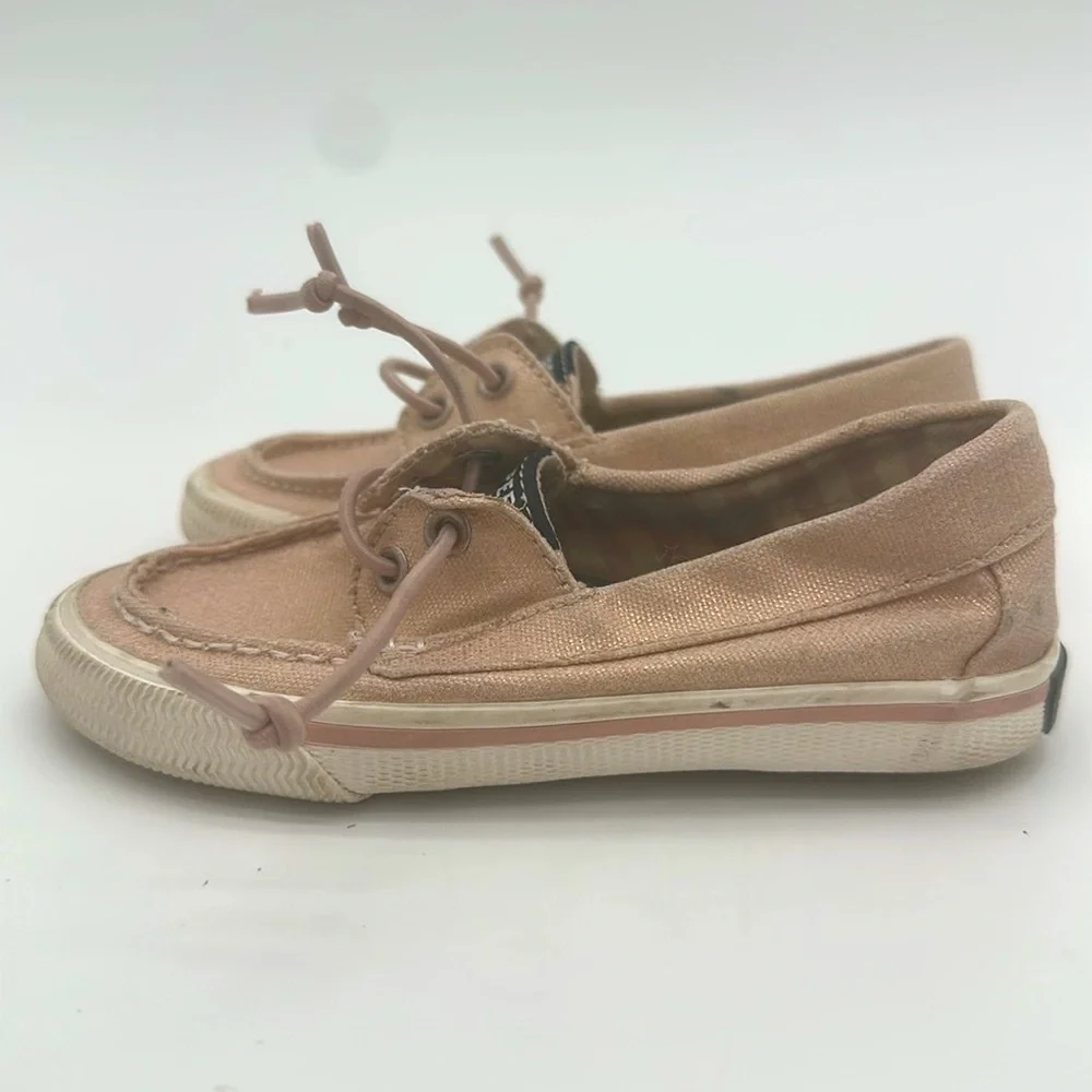 Sperry Lounge Away Jr Blush Pink Metallic Toddler Boat Shoes Size 9M
